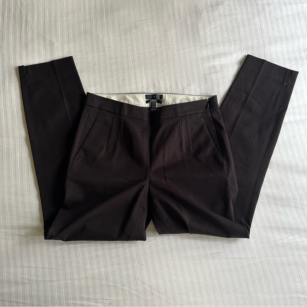 J Crew Martie Black Side Zip Slacks